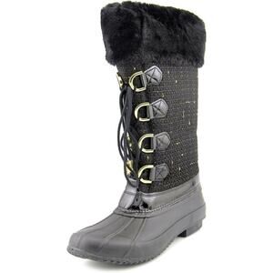 INC International Concepts Black Lorinah Women Round Toe Canvas Winter Boot NWT